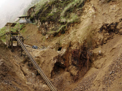 Nambija, Provincia de Zamora Chinchipe, Ecuador, Paisajes en zona de explotación minera