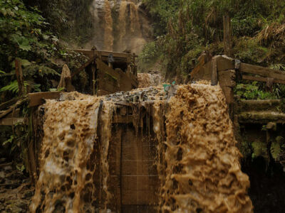 Nambija, Provincia de Zamora Chinchipe, Ecuador, Paisajes en zona de explotación minera